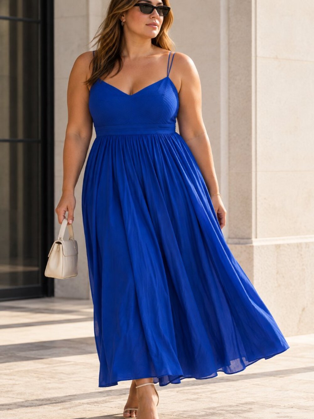 NWT La Ligne Tracy Silk Dress Cobalt Blue Maxi 90s Minimalist Plus Size 3X